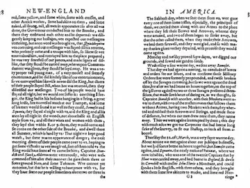 Text excerpt describing the arrival of Samoset from Mourt’s Relation.