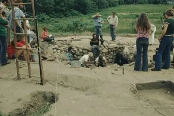 Archaeologists doing field work.