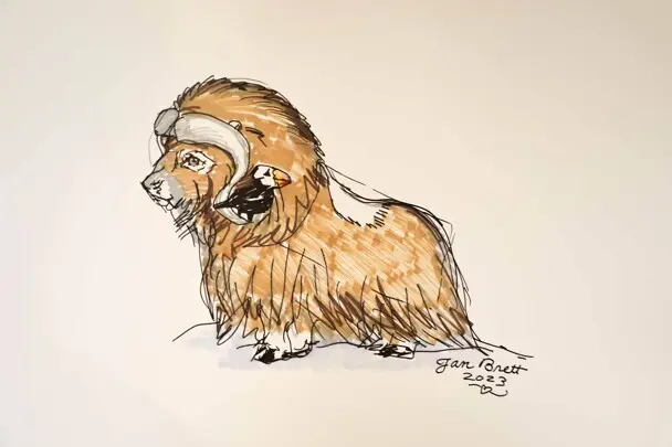 Jan Brett's completed artwork.