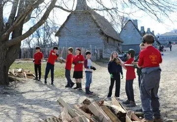 Boy scouts english village clean up day