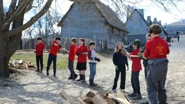 Boy scouts english village clean up day