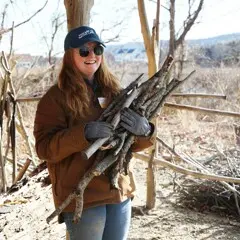 Staff homesite sticks clean up day