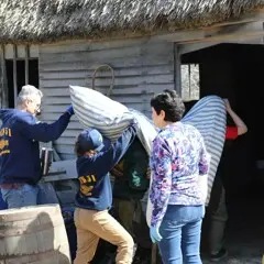 Volunteers village house clean up day