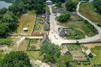 English village drone summer