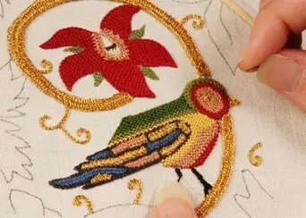 Stiching process bird motiff plimoth jacket