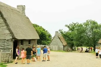 English village pilgrims guests educators
