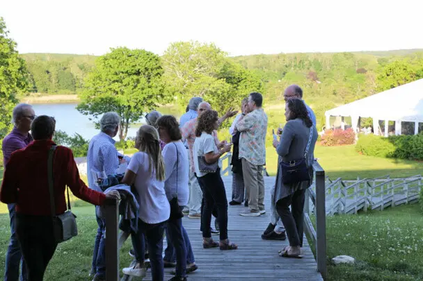 Guests boardwalk eel river view