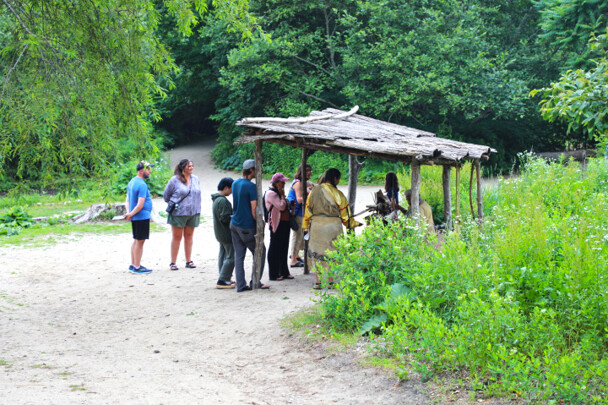 Guests shade arbor indigenous crafts homesite strawberry thanksgiving