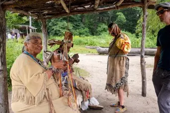 Homesite indigenous crafts demonstration shade arbor homesite guests