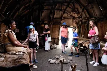 Patuxet homesite wetu regalia guests strawberry thanksgiving