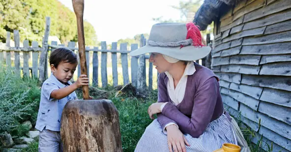 English village pilgrim child kitchen garden