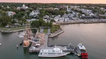 Plymouth waterfront sunset mayflower II