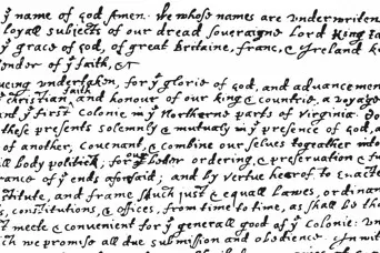 Mayflower compact 17th century handwriting