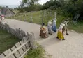 English village pilgrims walking