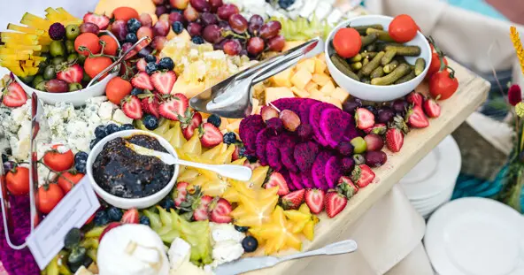 Cheese plater plentiful catering courtyard party