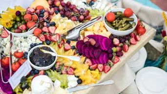 Cheese plater plentiful catering courtyard party