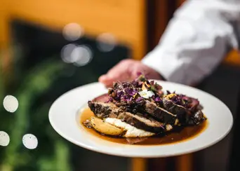 Dining special events steak dinner plate