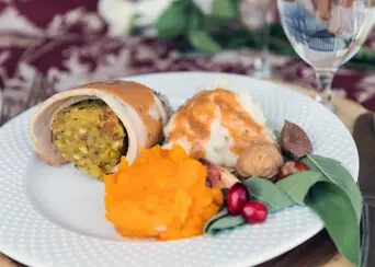 Thanksgiving harvest feast dinner plate