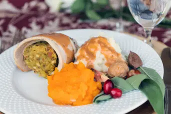 Thanksgiving harvest feast dinner plate