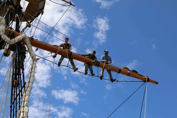 Mayflower sail crew sky