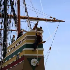 Mayflower ship crew work