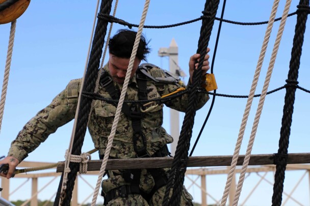 Uss constitution mayflower rope climb