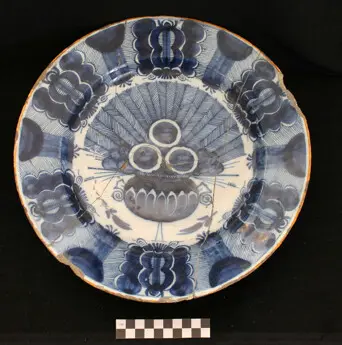 Collection peacock delftware plate