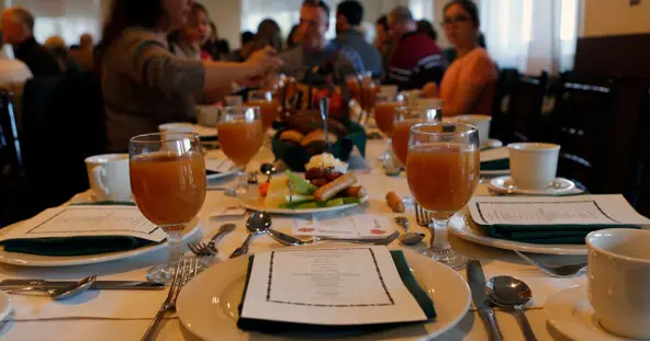 Table set for Thanksgiving dinner