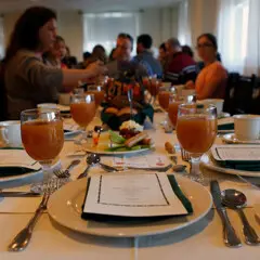 Table set for Thanksgiving dinner
