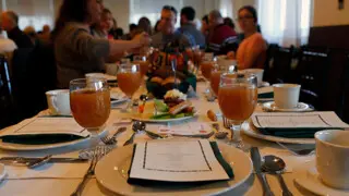 Table set for Thanksgiving dinner