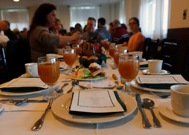 Table set for Thanksgiving dinner