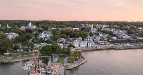 Plymouth sunset waterfront banner
