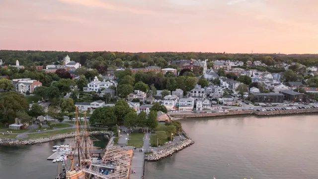 Plymouth sunset waterfront banner