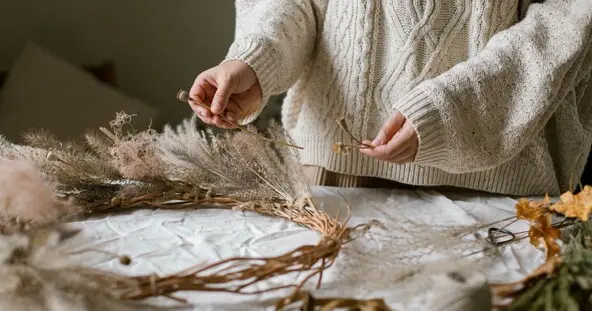 Fall wreath making Adobe Stock 863211968