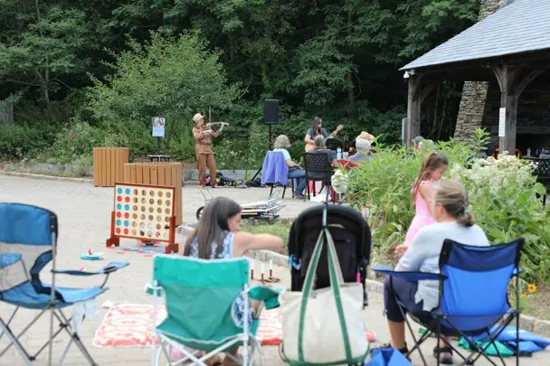 Summer music series kim moberg performing crowd