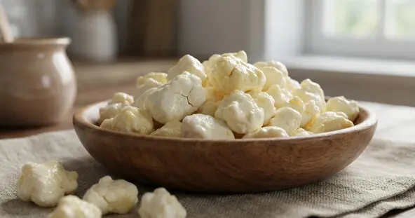 Cheese curds wooden bowl