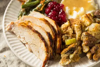 Thanksgiving Dinner Plate Adobe Stock 392118204