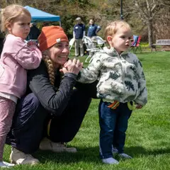 Mother two toddlers