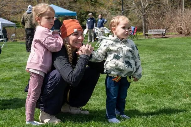 Mother two toddlers