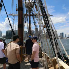 Boston day sail guests skyline mayflower
