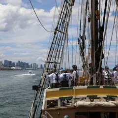 Boston mayflower crew skyline
