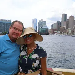 Donor couple day sail boston mayflower skyline