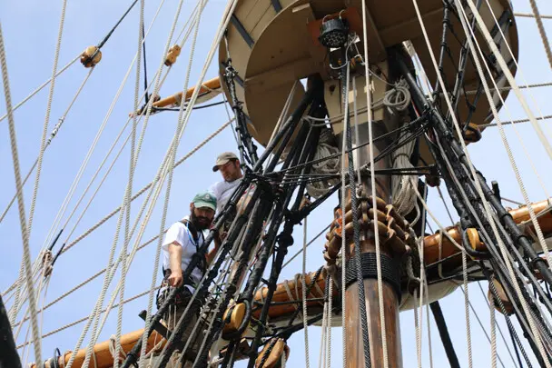 Mayflower crew aloft