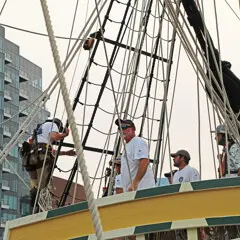 Sail boston 2026 sunset sail boston crew climbing city skyline