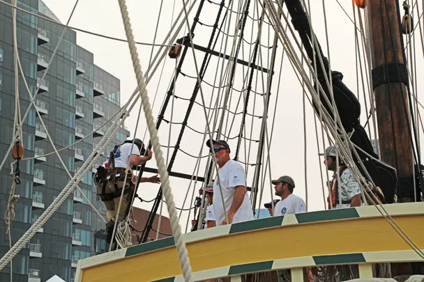 Sail boston 2026 sunset sail boston crew climbing city skyline
