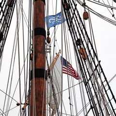 Sail boston 2026 sunset sail boston mayflower american flag plimoth patuxet winds of change flag