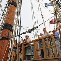 Sail boston 2026 sunset sail guests main mast tug boat