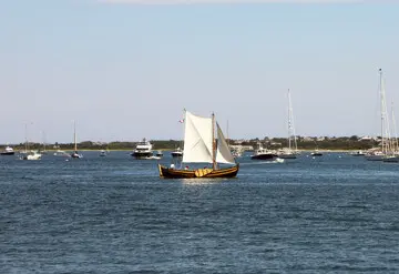 Fuller shallop sailing harbor nantucket