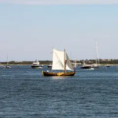 Fuller shallop sailing harbor nantucket