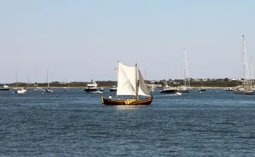 Fuller shallop sailing harbor nantucket